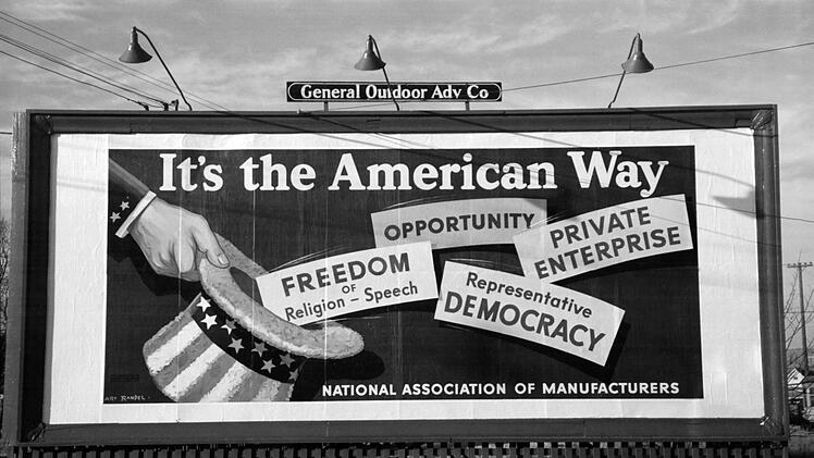 Uncle Sam wirbt f&uuml;r Demokratie: Das Versprechen des amerikanischen Traums (Plakat um 1940) belebt bis heute das freie Unternehmertum.