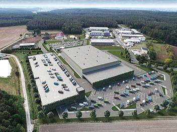Das sind die Pläne von Amazon für das Verteilzentrum in Limbach.         Visualisierung: P3 Logistic Parks