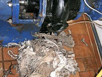 Stofffetzen verstopfen immer wieder die Abwasserpumpen in Rothwind - ein Ärgernis für die Gemeinde.  Foto: privat