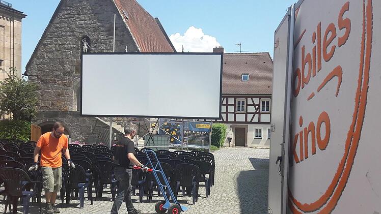 Der Aufbau am  Nachmittag