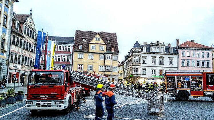 Impressionen von der Alarmübung in der Coburger InnenstadtFoto: jochen Berger
