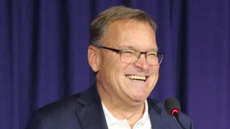 Empfang zum 60. Geburtstag von OB Frank Rebhan in Neustadt bei Coburg - hier Bambergs OB Andreas Starke bei seiner RedeOliver Schmidt