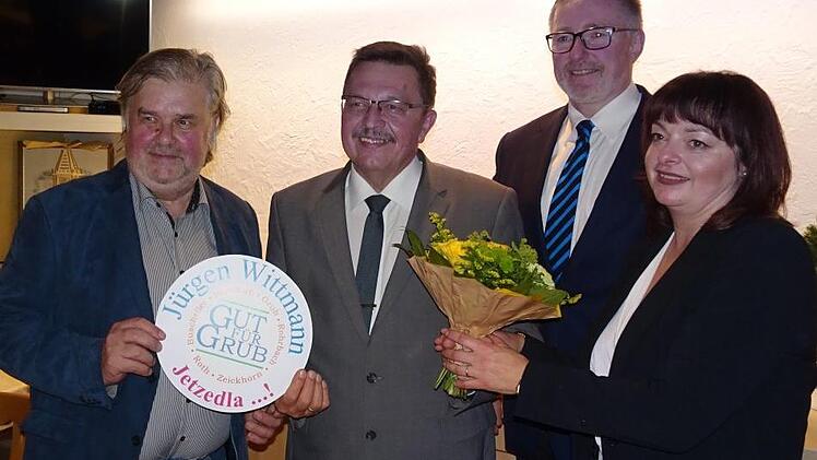 Nach der offiziellen Nominierung (von links) Rolf Sander, J&uuml;rgen Wittmann, Udo D&ouml;hler und Kerstin Weigerstorfer. Foto: Klaus K&ouml;hler