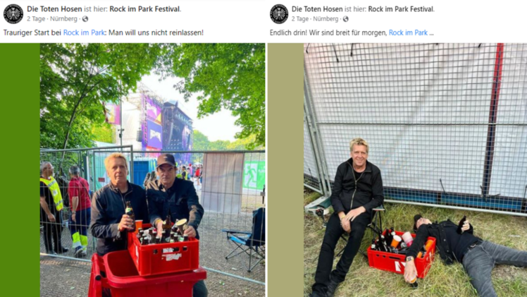 Rock im Park: Tote Hosen sorgen mit Post für Gelächter - "will uns nicht reinlassen"