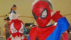 Tolle Kostüme gab es beim Kinderfasching zu sehen. Geheimnisvoll gaben sich diese beiden "Spidermänner".