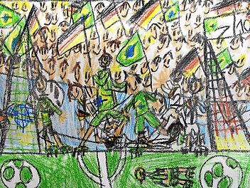 Ein Fahnenmeer, ein schwarz-rot-goldenes Tornetz und 10:7 für Deutschland - so stellt sich Louis Geuter das Finale gegen Brasilien vor.