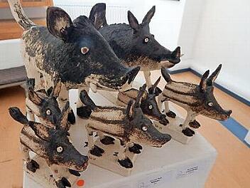 Ruffs Meisterstück: die Darstellung von "Wildeber, Eber und fünf Frischlingen"  Foto: Horst Wunner