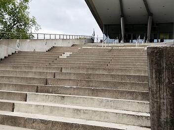 Treppenaufgang zum Coburger Utopolis.Foto: Jochen Berger