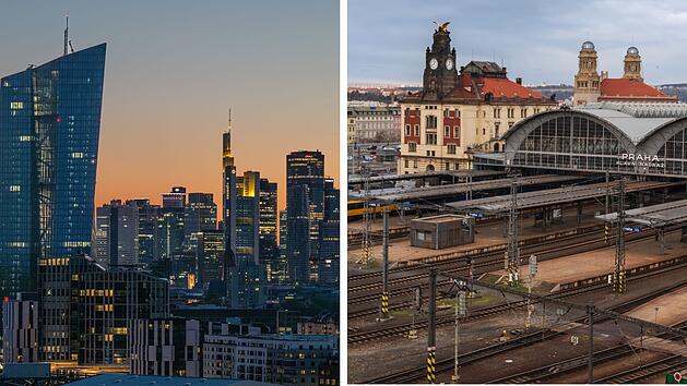 Mit dem Zug könnt ihr viele Städte in Deutschland und Europa erreichen.
