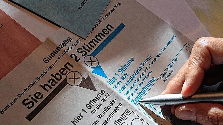 Stimmzettel zur Briefwahl f&uuml;r die Bundestagswahl 2013