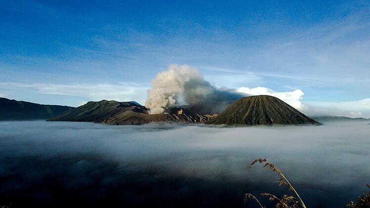 Mount Bromo's eruption ahead of Kasada ceremony