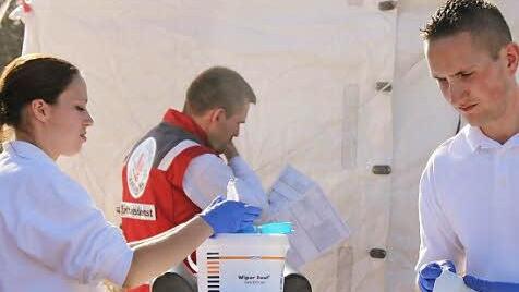 Der Rettungsdienst war mit 150 Einsatzkräften beim BraveheartBattle. Auch wenn es weniger Einsätze gab als in den Vorjahren, war doch immer etwas zu tun.