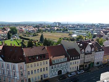 . Das für Bamberg typische Gärtnerland vom Turm der St. Otto-Kirche aus gesehen. Marion Krüger-Hundrup