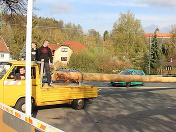 Kurz nach 18 Uhr brachten die "Diebe" den Baum auf den Schützenplatz zurück. Foto: Corinna Igler