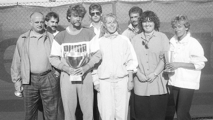 Clubmeisterschaften für Erwachsene des TC Hammelburg (von links): Heinz Lachnit, Norbert Reidinger, Matthias Herrmann, Horst Dittmann, Sabine Heller, Karlheinz Pfülb, Sandra Michelbach und Margot Liegmann.