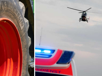 Vorra: Dreijähriges Kind stürzt von Traktor und wird überrollt - Rettungshubschrauber-Einsatz