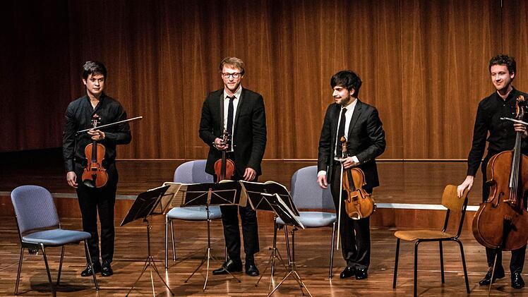 Das junge Quatuor van Kuijk begeisterte seine Zuhörer im Kongresshaus mit Werken von Mozart, Schumann und Debussy. Foto: Jochen Berger
