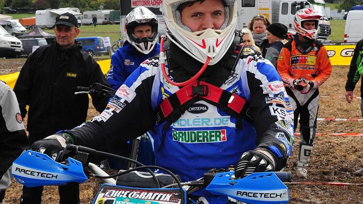 Der Neufanger Michael Kotschenreuther nach dem Rennen in  Bühlertann. Foto:  Hans Franz