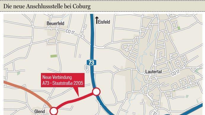 Die neue Ausfahrt soll die Autobahn mit dem künftigen Glender Kreisel der Staatsstraße 2205 verbinden. Grafik: Carolin Höfler