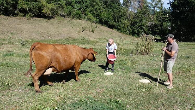 Linda bringt Mineralfutter aus. Foto: Christian Licha