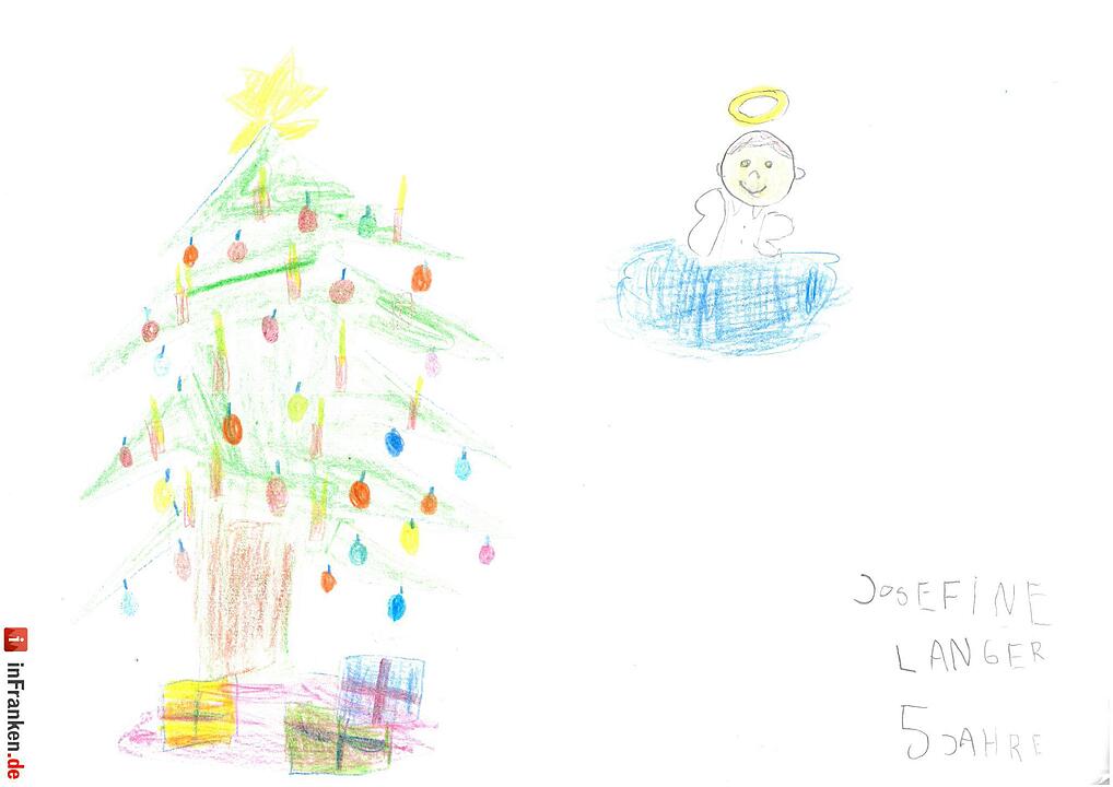 Selbstgemalte Weihnachtsbilder von Kindern aus Franken 2016