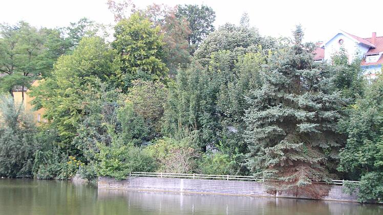 Vom anderen Seeufer ist das ehemalige Postgebäude kaum mehr zu sehen. Die frühere Terrasse ist zugewuchert.