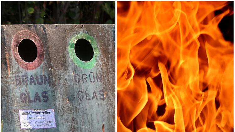 Nürnberg: Altglascontainer durch Brand komplett zerstört - "Ursache unbekannt"