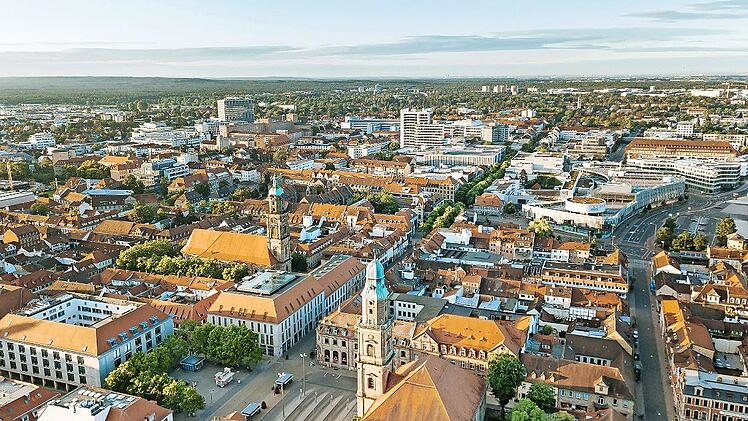 Blick &uuml;ber die barocke Planstadt Erlangen
