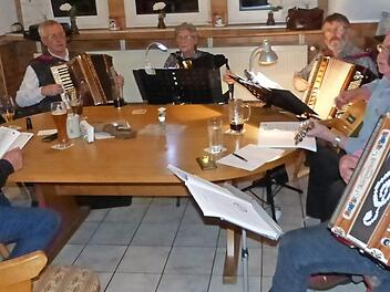 Die Musikerrunde beim Jubiläumssingen Foto: Klaus-Peter Wulf