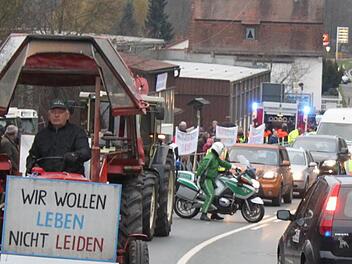 Die Ortsumgehung Kauerndorf steht im Bundesverkehrswegeplan unter "weiterer Bedarf mit Planungsrecht". Trotz der Bürgerproteste in den vergangenen Jahren steht hinter der Finanzierung nach wie vor ein Fragezeichen. Foto: Archiv/Jürgen Gärtner