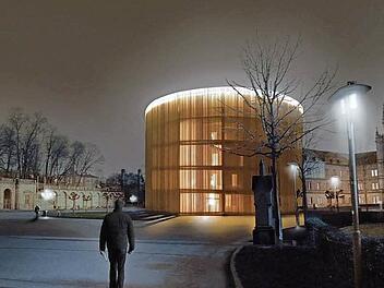 Für den Schlossplatz gedacht, nun für den Anger vorgesehen: Der Theaterentwurf der beiden Studierenden Isabell Stengel und Anders Macht. Parallel dazu wird die Ertüchtigung der Angersporthalle ausgeschrieben - für alle Fälle. Foto: Hochschule Coburg