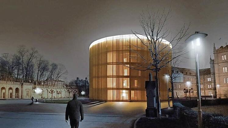 Für den Schlossplatz gedacht, nun für den Anger vorgesehen: Der Theaterentwurf der beiden Studierenden Isabell Stengel und Anders Macht. Parallel dazu wird die Ertüchtigung der Angersporthalle ausgeschrieben - für alle Fälle. Foto: Hochschule Coburg