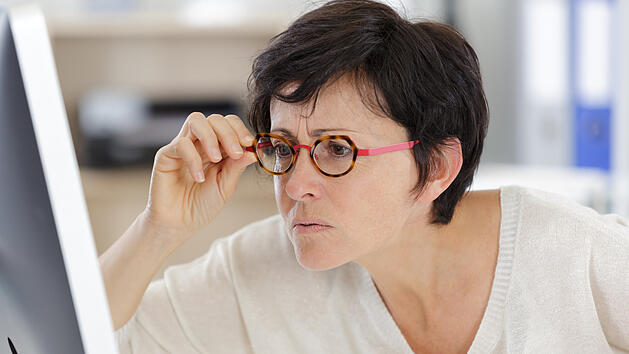 Brille, Augen, Büro, Laptop