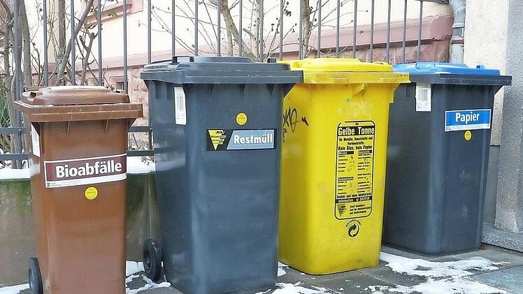 Der Landkreis Haßberge hat bislang drei Tonnen (Bio, Papier- und Restmüll) im Holsystem zur Verfügung, kommt jetzt bald auch die Gelbe Tonne hinzu? In anderen Regionen Deutschlands (dieses Bild wurde aufgenommen in Heidelberg) ist das längst üblich. Foto: Wikipedia/3268zauber