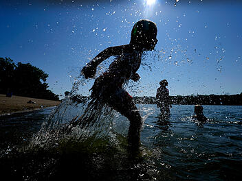 Abkühlung bei Sommerwetter in Franken