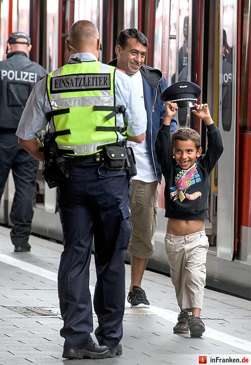 Ankunft von Fluechtlingen am Hauptbahnhof in Muenchen