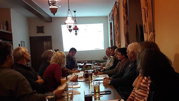 Bei einer Versammlung wurden Ideen f&uuml;r den Kulturweg rund um die Wenkheims gesammelt.  Hinten links: Dr. Himmelreich ASP und Dr. Nicolas Zenzen.Hartmut Hessel