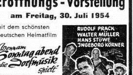Die Anzeige zur Eröffnung der "Rex Lichtspiele" 1954