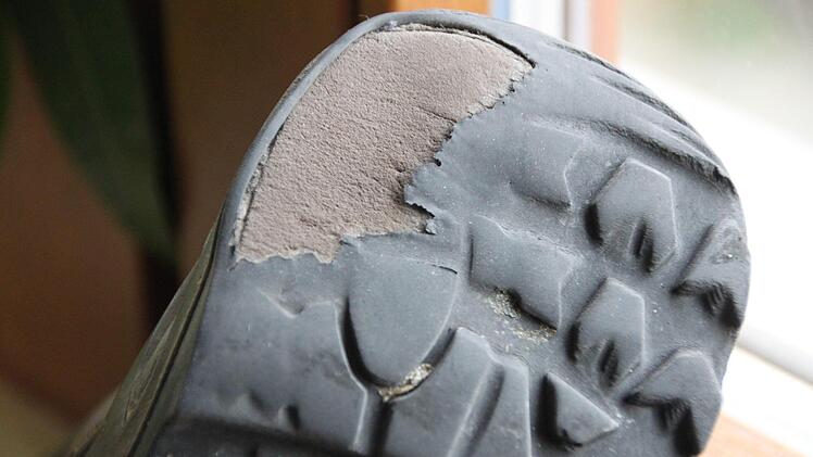 Nach 2500 Kilometern ist die Sohle der Wanderschuhe abgelaufen.Heike Beudert