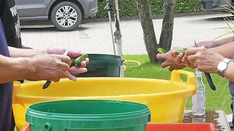 Putzen und schälen steht vor dem Einmachen auf dem Programm.