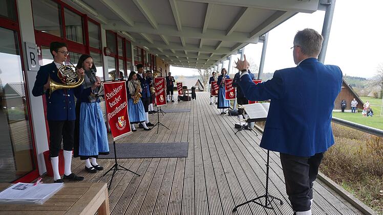 Die Leichtersbacher Musikanten spielten anlässlich der Maiandacht  bekannte Marienlieder.. Foto: Marion Eckert