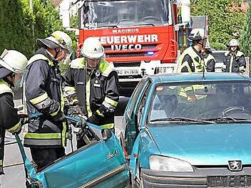 Die Hallerndorfer Feuerwehrler bei ihrem Einsatz  Foto: Erlwein