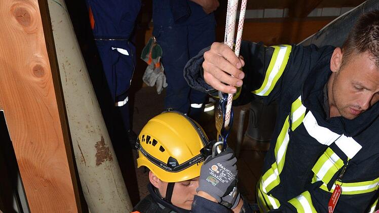 Feuerwehr-Übung in der Jörgenmühle in Brünn. Foto: Björn Hein