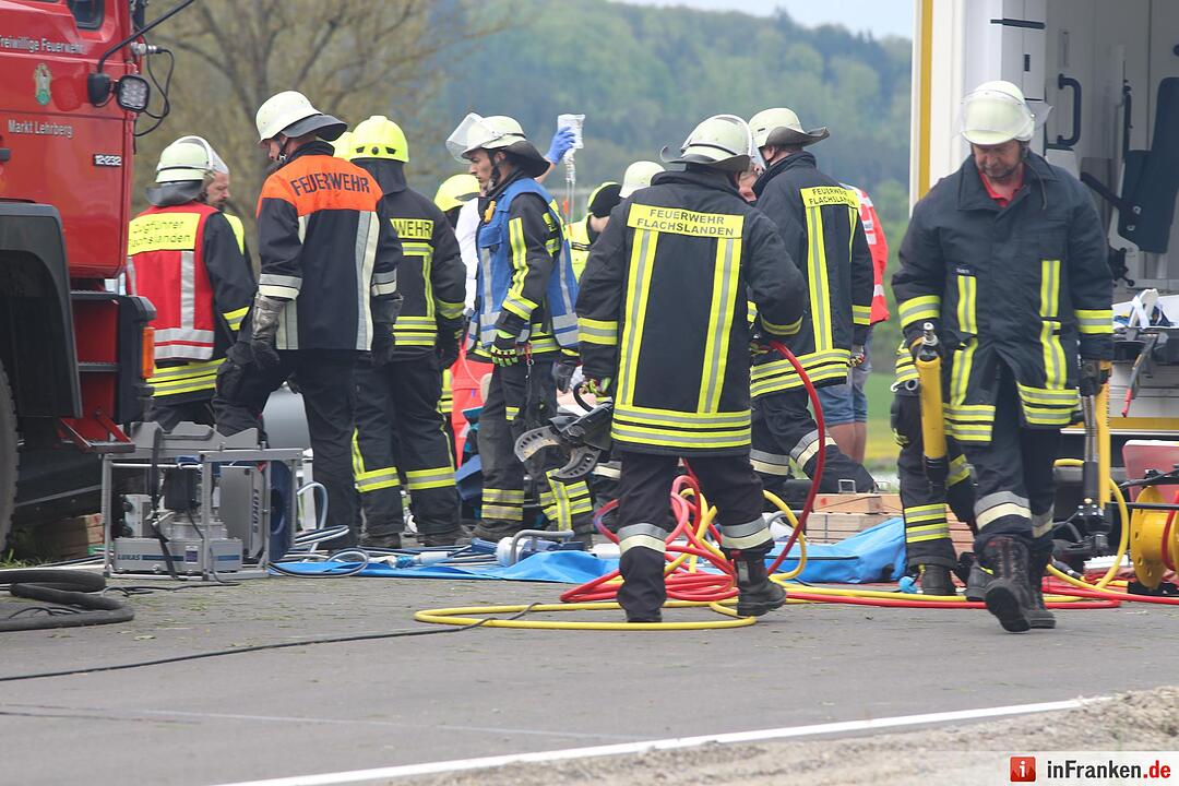Fahranfänger kracht in Bagger: 19-Jähriger lebensgefährlich verletzt - Mazda-Fahrer kann nicht mehr rechtzeitig bremsen und kracht in stehenden Bagger – Feuerwehr muss Fahranfänger aus Fahrzeugwrack befreien – Rettungshubschrauber fliegt 19-Jährigen ins Klinikum – Baggerfahrer erleidet Schock