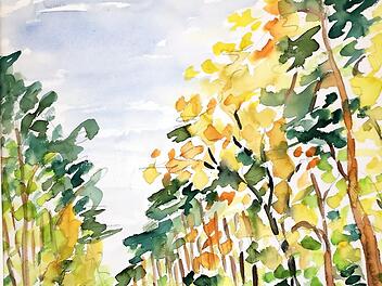 Aquarelle mit Landschaftsmotiven hat Hans Bitter gern gemalt.