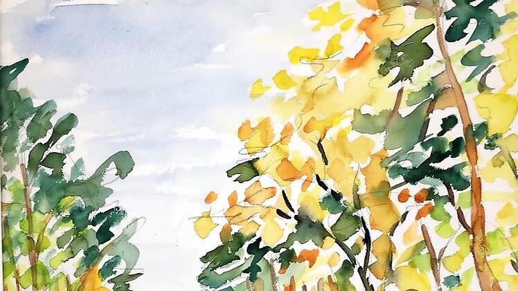 Aquarelle mit Landschaftsmotiven hat Hans Bitter gern gemalt.