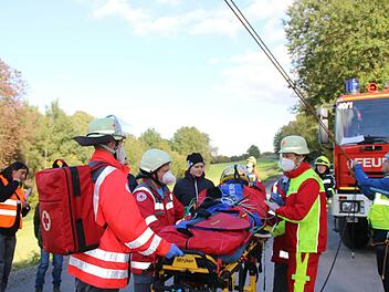 Feuerwehrgroßübung bei Oberthulba.