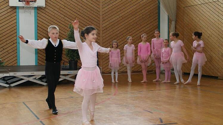 Erst seit einem Jahr gibt es die "Steigerwald Ballett Company" in Rauhenebrach. Acht Prinzessinnen und ein Prinz begeisterten die Gäste der Gesundheitstage bei der Eröffnung. Fotos: Sabine Weinbeer