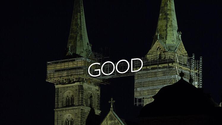 Ab 26. Juli könnten abwechselnd die Worte "O Good God" am Bamberger Dom aufleuchten. Für eine Sonderausstellung wäre die Neon-Installation das perfekte Aushängeschild, meint das  Bamberger Diözesanmuseums. Foto: pressestelle@erzbistum-bamberg.de