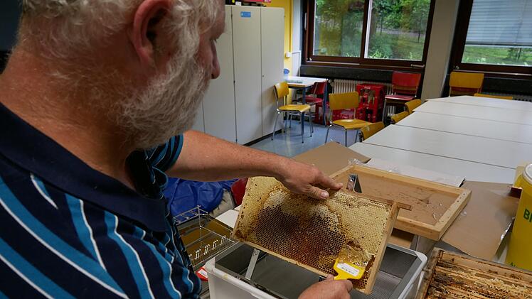 Jürgen Horn    bereitet die Waben vor. Foto: Bauer